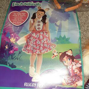 ENCHANTIMALS 4 PC HALLOWEEN COSTUME FELICITY FOX DRESS MATTEL GIRLS SIZE M 8-10